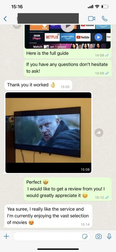Nexus4KTV WhatsApp Support Confirmation 1